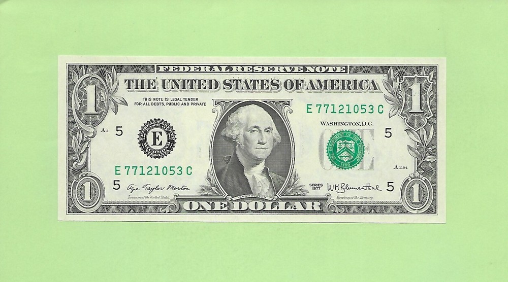 1977 ..UNCIRC $1  E 7712 1053 C .... 1977 $1  E-C     NICE NOTE       FRN