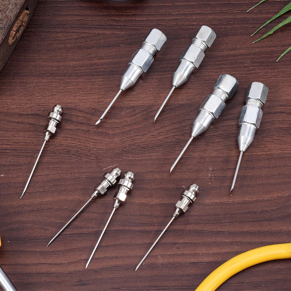 4pcs Grease Needles & 4pcs Needle Point Tip Grease Fitting Adapter Tools, Used i