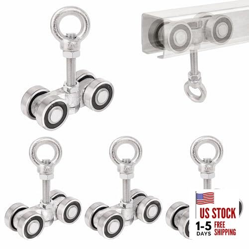 4 Wheel Trolley Assembly Rollers - 650lbs Heavy-Duty Roller with M12 Bolt & A2