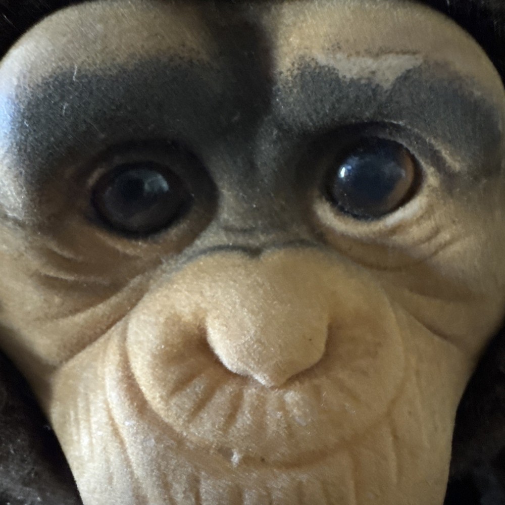 2009 Ruhuf Plush Hugger Monkey Puppet Plush Chimp Realistic 14”