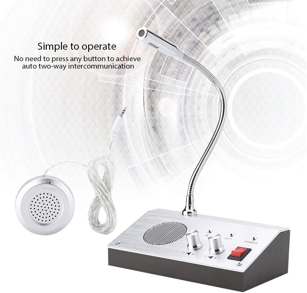 Intercom Dual Way System,Mic Speaker Window Counter Interphone Drive Thru Speake