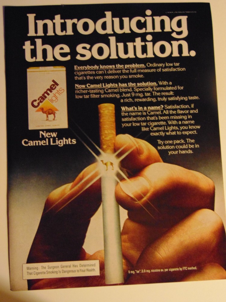 1978 CAMEL LIGHTS Cigarettes print ad