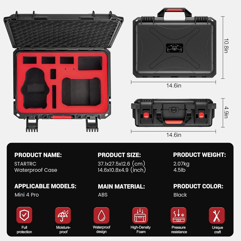STARTRC Mini 4 Pro Case Waterproof Hard Carrying for DJI 3...