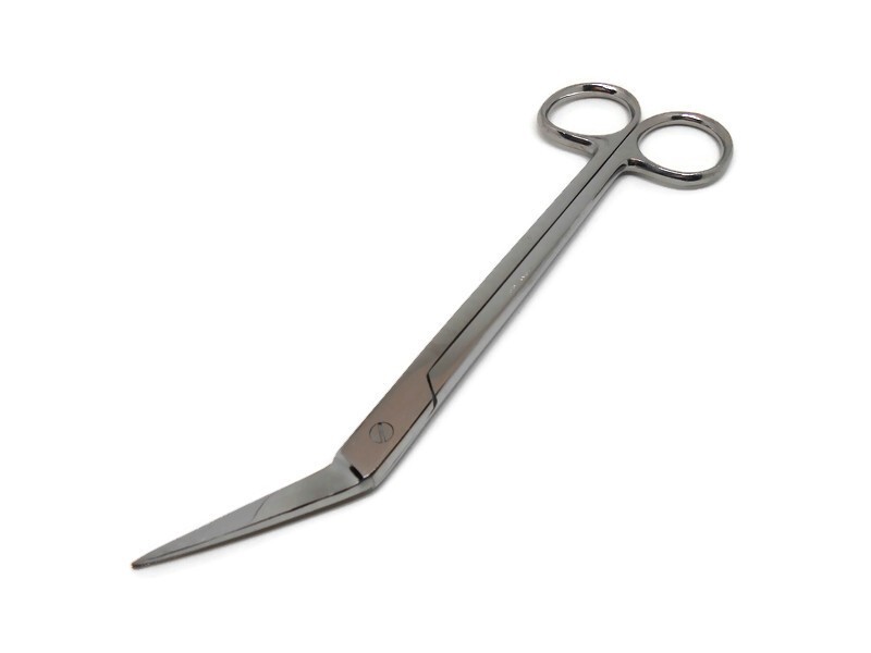 Kelly Angular 6-1/4" Orthodontic Scissors Fine Point One Serrated Blade