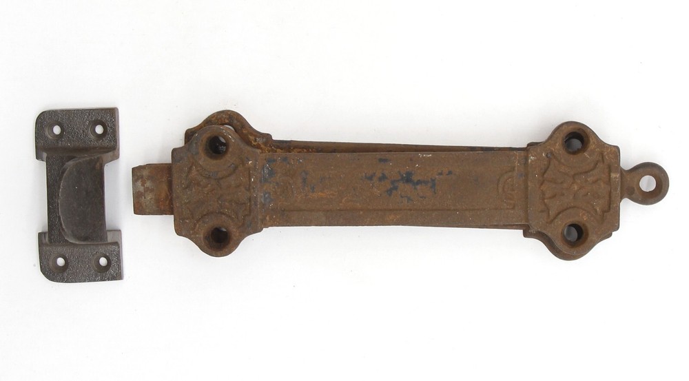 Antique Victorian Cast Iron Spring Door Bolt