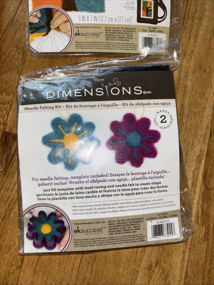 New (3) Sealed Dimensions Needle Felting Kit