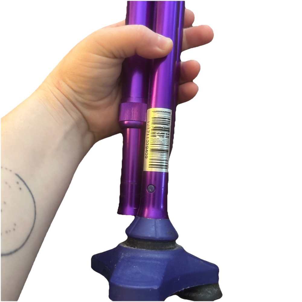 HurryCane Folding Locking Extendable 33” Freedom Walking Cane Purple