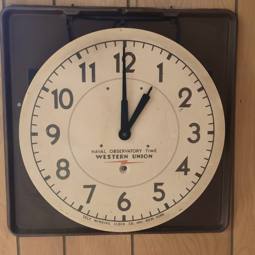 Self Winding Clock Co. Naval Observatory Time Western Union Square Wall