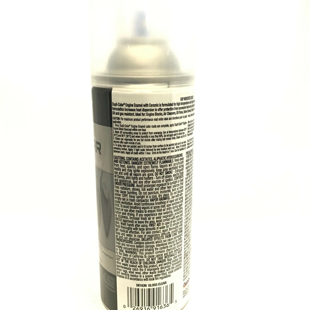 Duplicolor DE1636-3 PACK Engine Enamel with Ceramic Gloss Clear color - 12 oz
