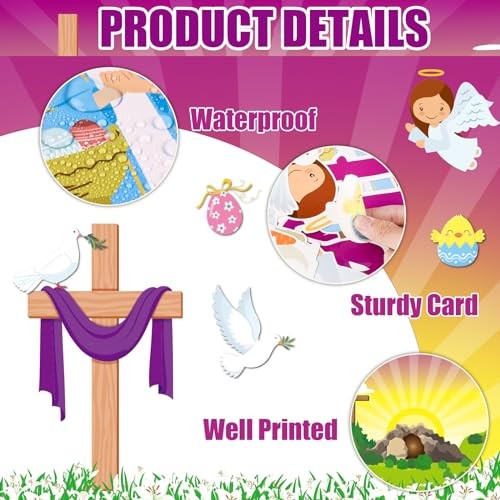Easter He is Risen Bulletin Board Decorations with Background Easter