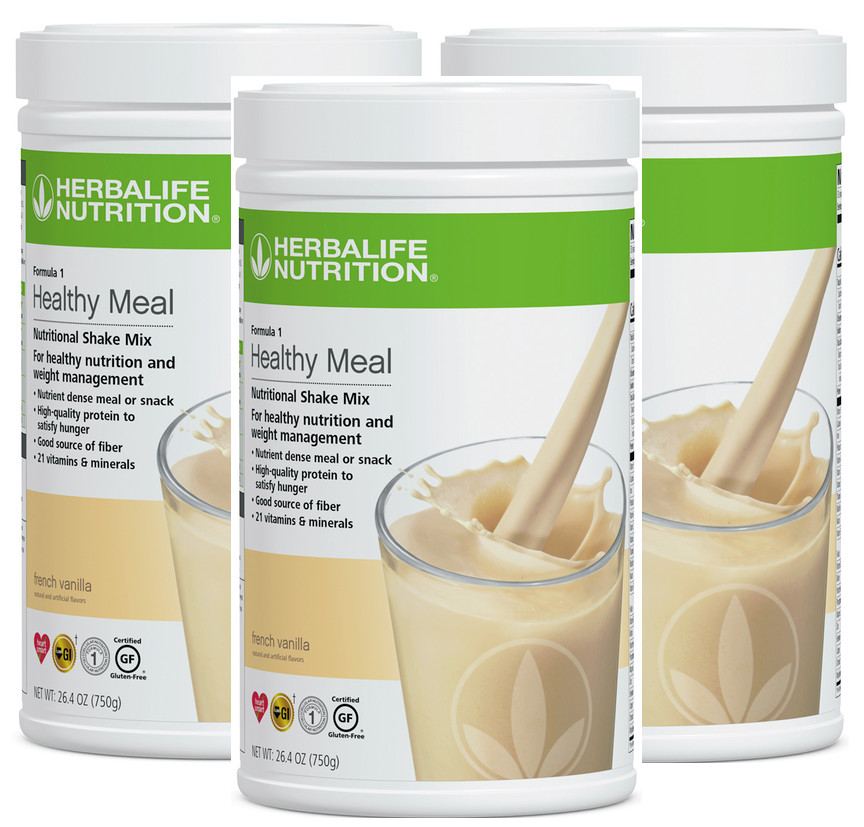 3X Herbalife Formula 1 Healthy Meal Nutritional Shake French Vanilla 750 g