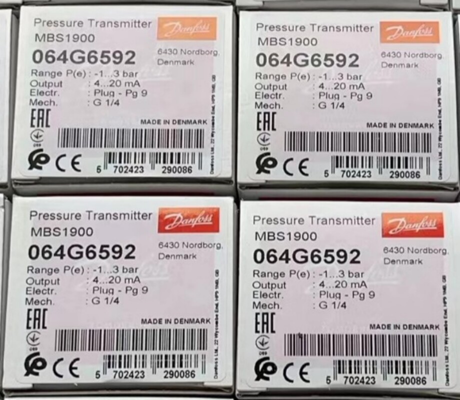 1pcs Danfoss Pressure Transmitter Sensor MBS1900 064G6592（-1~3BAR）