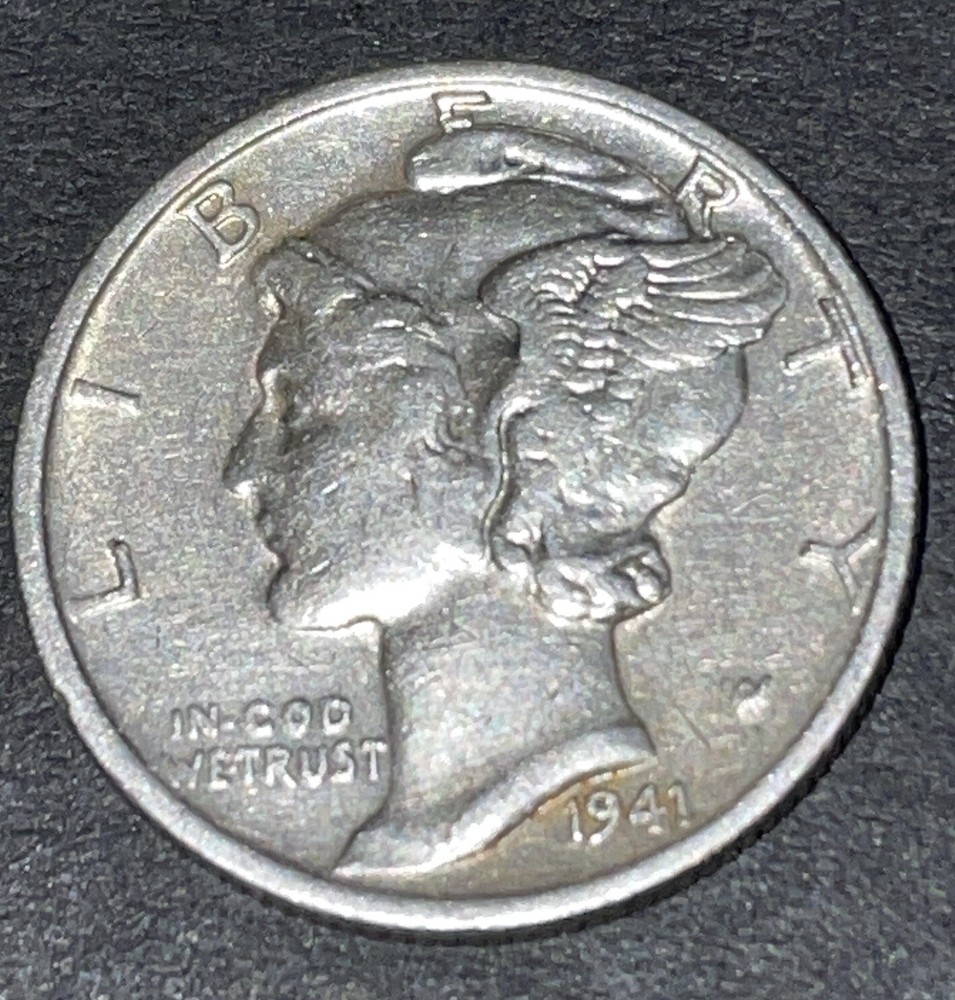 1941 P  MERCURY SILVER DIME   VF;  .90 SILVER