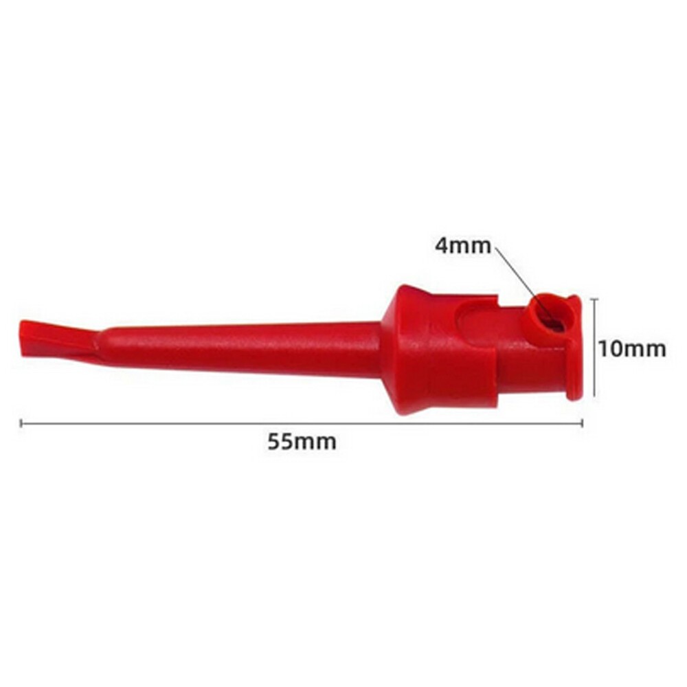 10 PCS Mini Grabber Test Hook Clips Insulated for Electrical Testing Black & Red