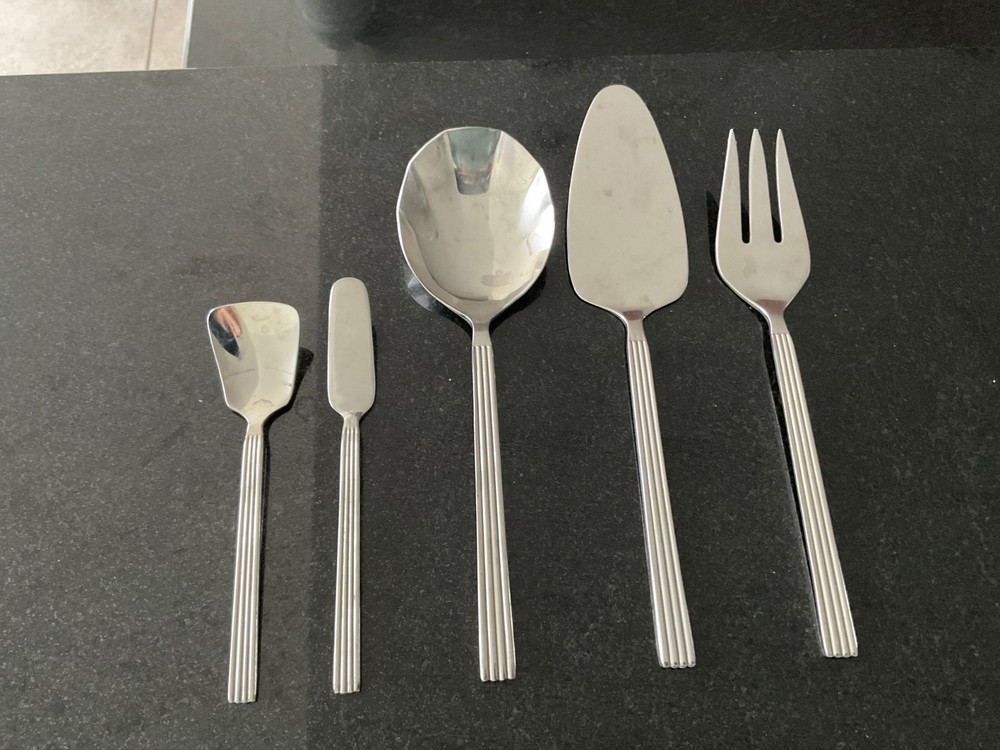 Retroneu Inge Stainless Flatware Korea 5 Piece Serving Hostess Set MCM