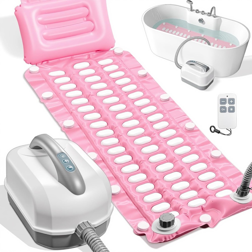 Portable Spa Bubble Bath Massager with 6 Adjustable Settings,  Remote Control,
