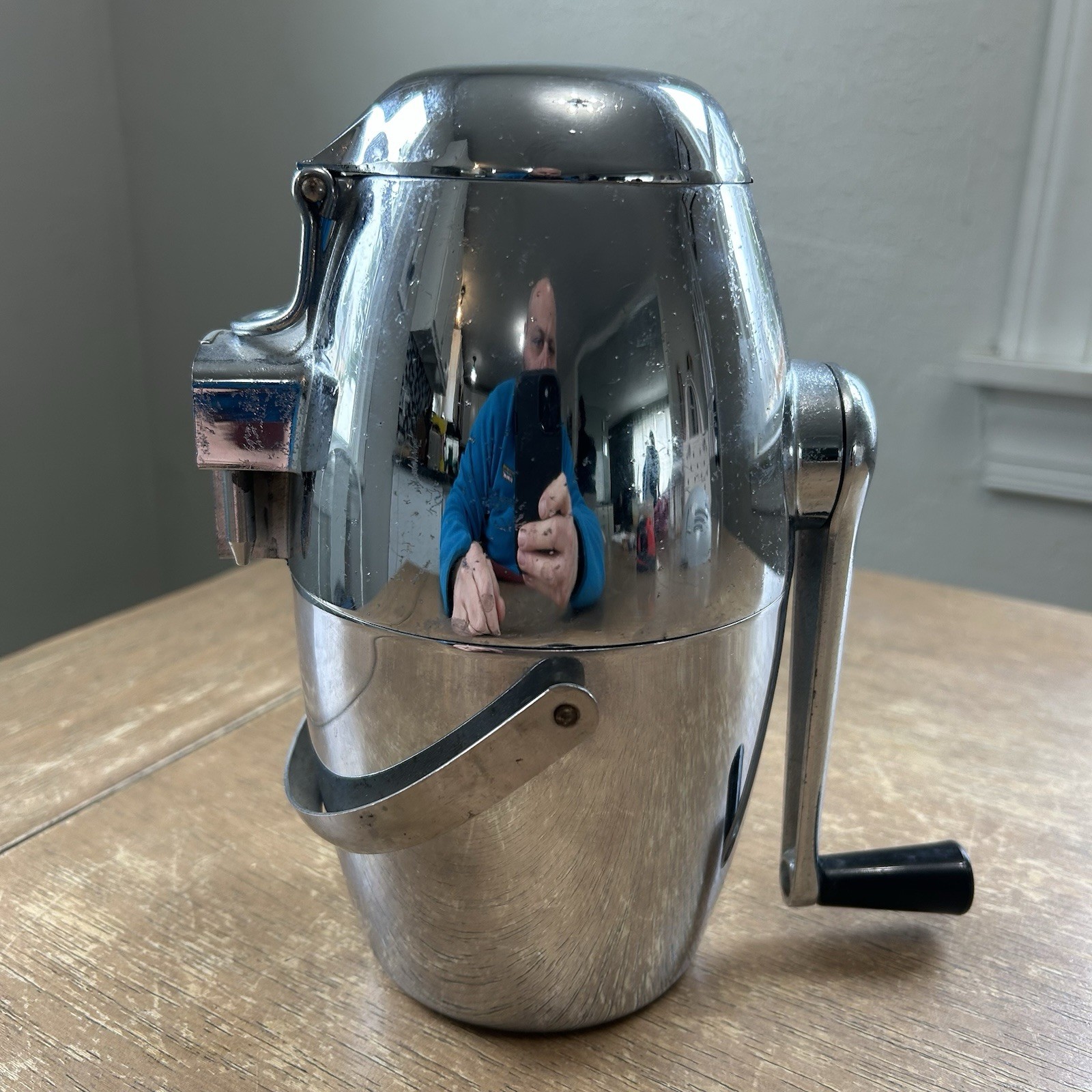 Vintage 50s Rival Ice-O-Mat Bucketeer Ice Crusher No. 480 MCM Mid Century Chrome