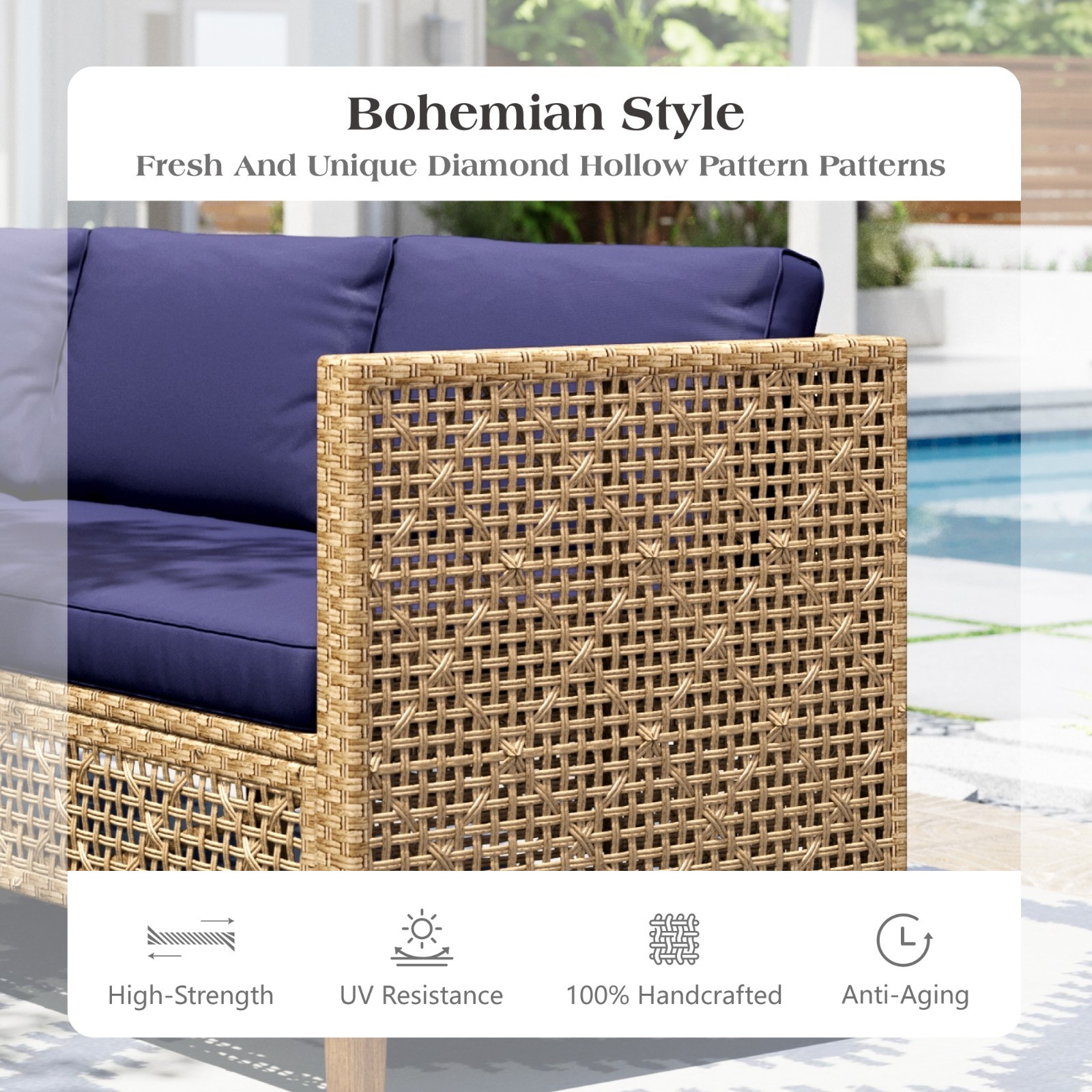 Outdoor Furniture Rattan Patio Furniture Set Patio Conversation Set Wicker Sofa