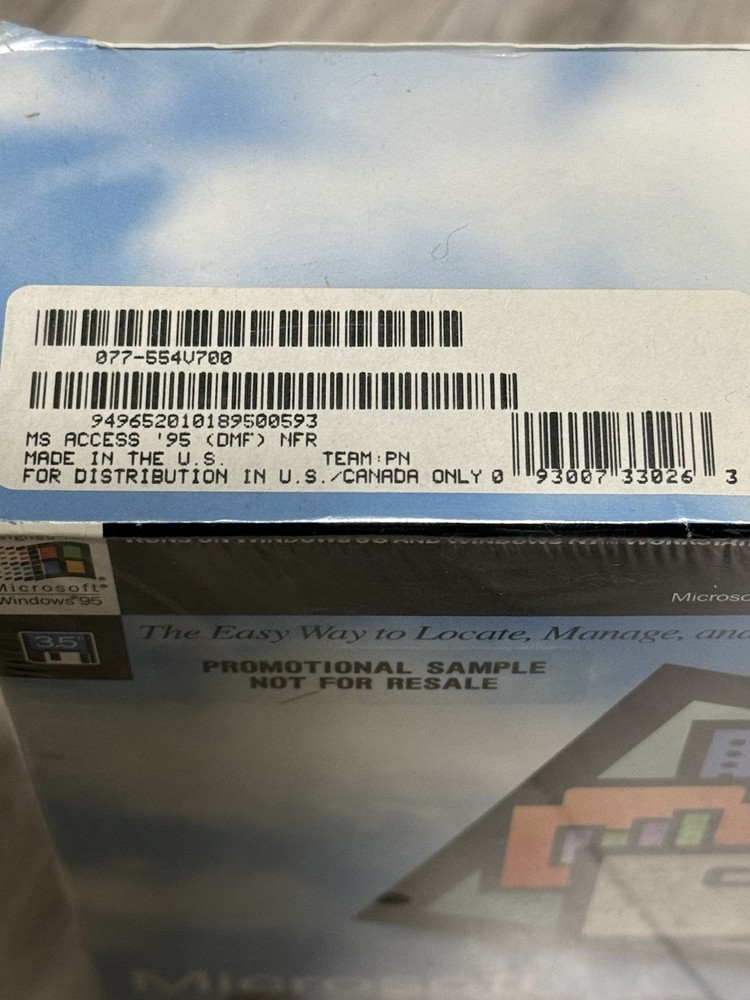 Rare New / Microsoft Access Designed For Windows 95 / NT ~ New Sealed