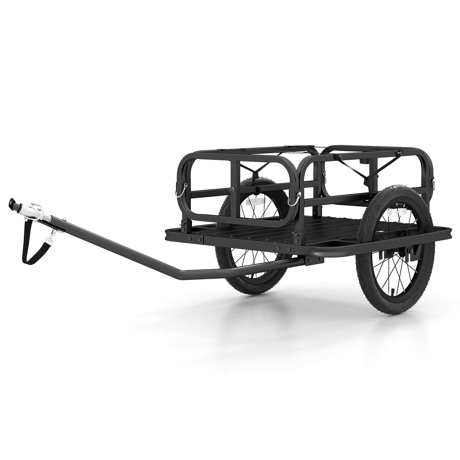 Bike Cargo Trailer, Heavy-Duty Bicycle Wagon Cart w/ Universal Hitch & 16”Tires