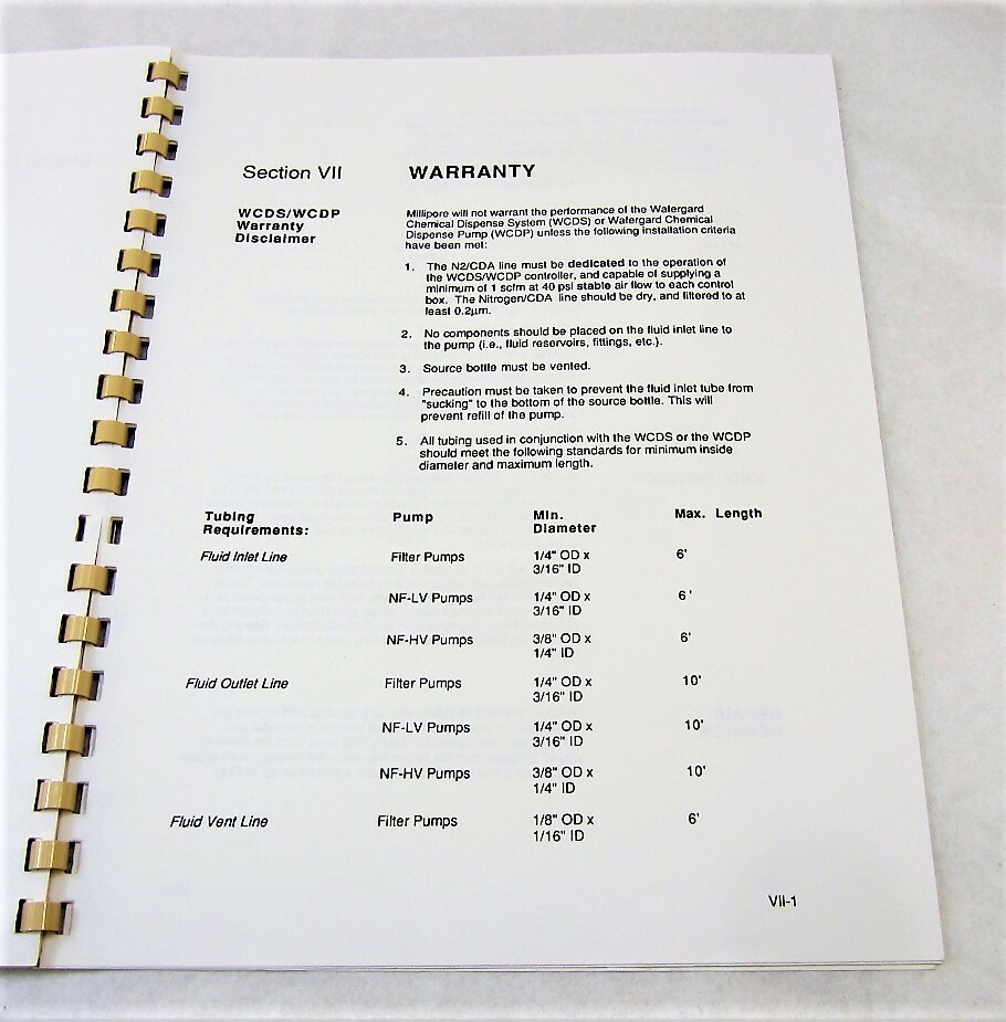 Millipore Wafergard Installation & Operating Instructions OM 165