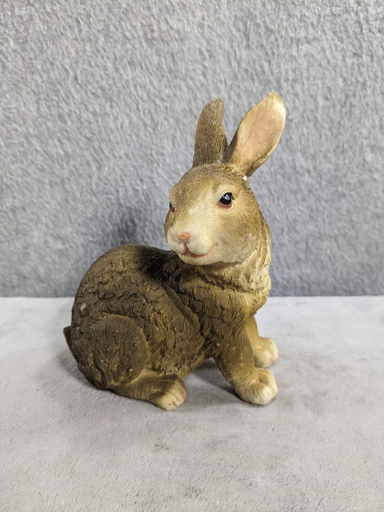 Resin Bunny Rabbit Stone Textured 6” Tall Spring Easter Decor