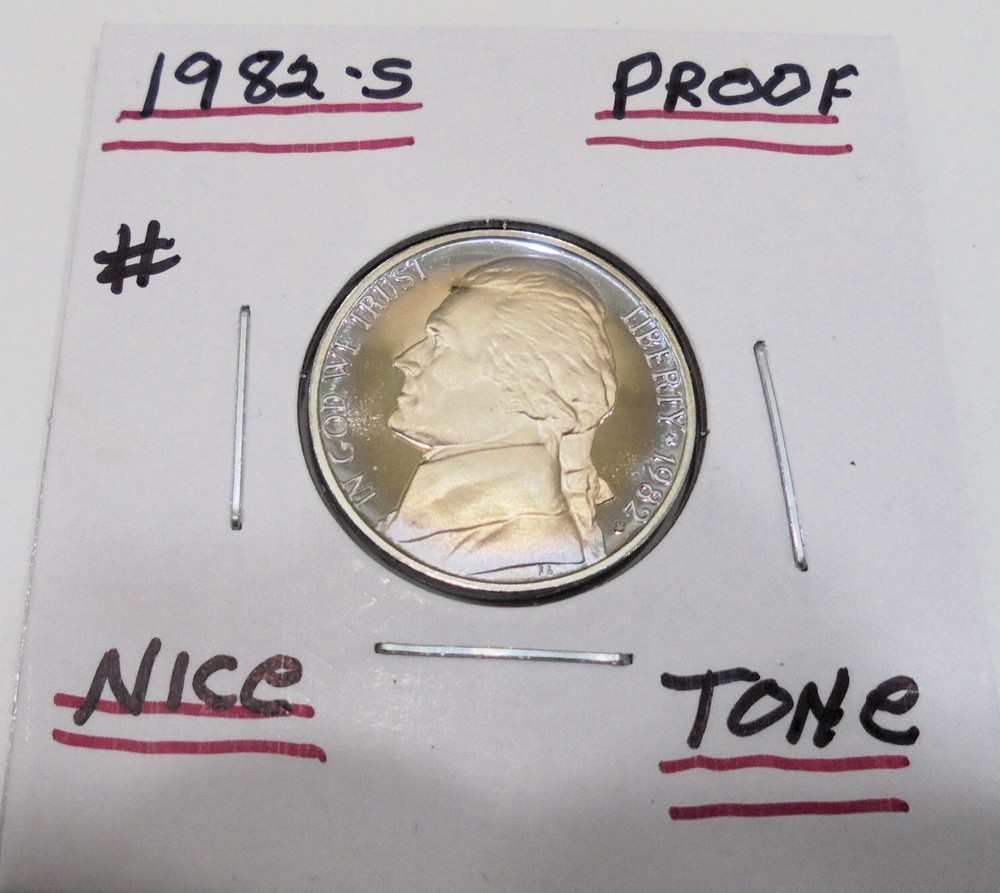 Nice 1982 s Proof Uncirculated Jefferson Nickel Has a NICE Tone