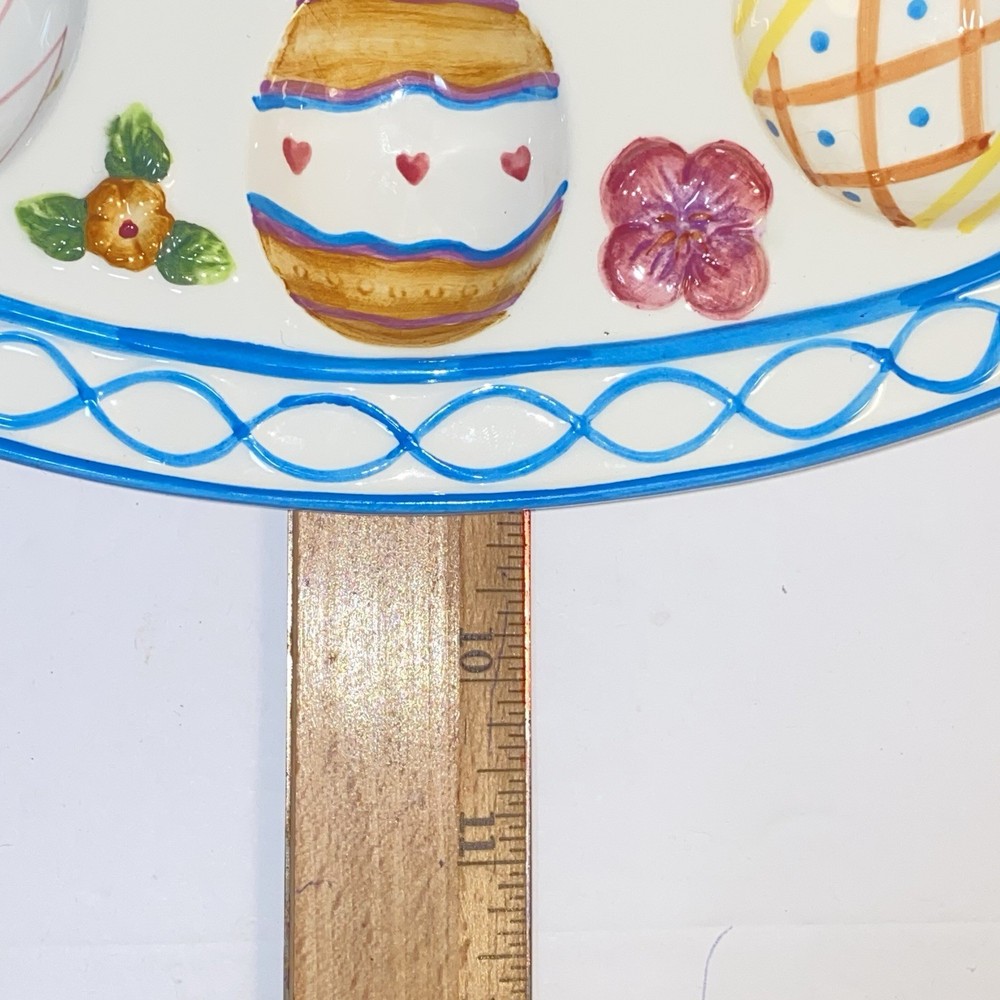 Alliance Power Easter Egg Deviled Egg Floral Platter Tray Dish 12" x 9"