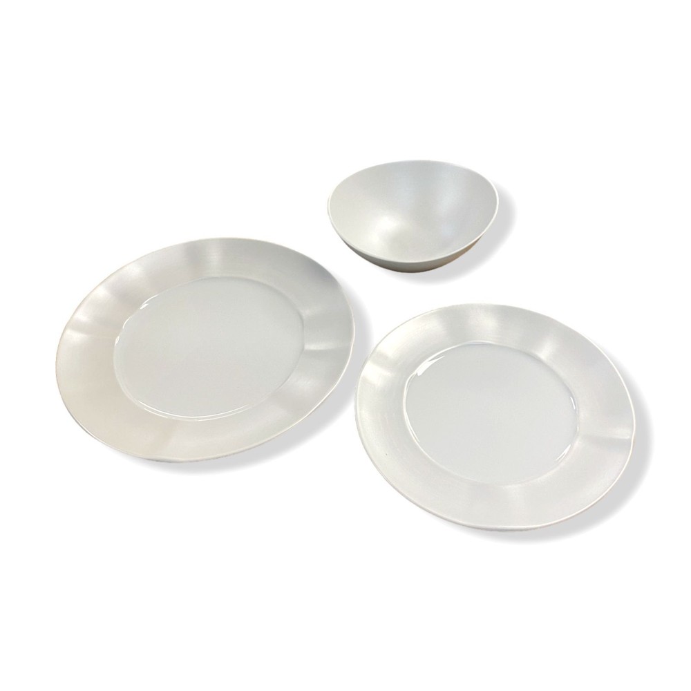 $230 NEIMAN MARCUS White Hand Pearl Dinnerware 9-Piece Set