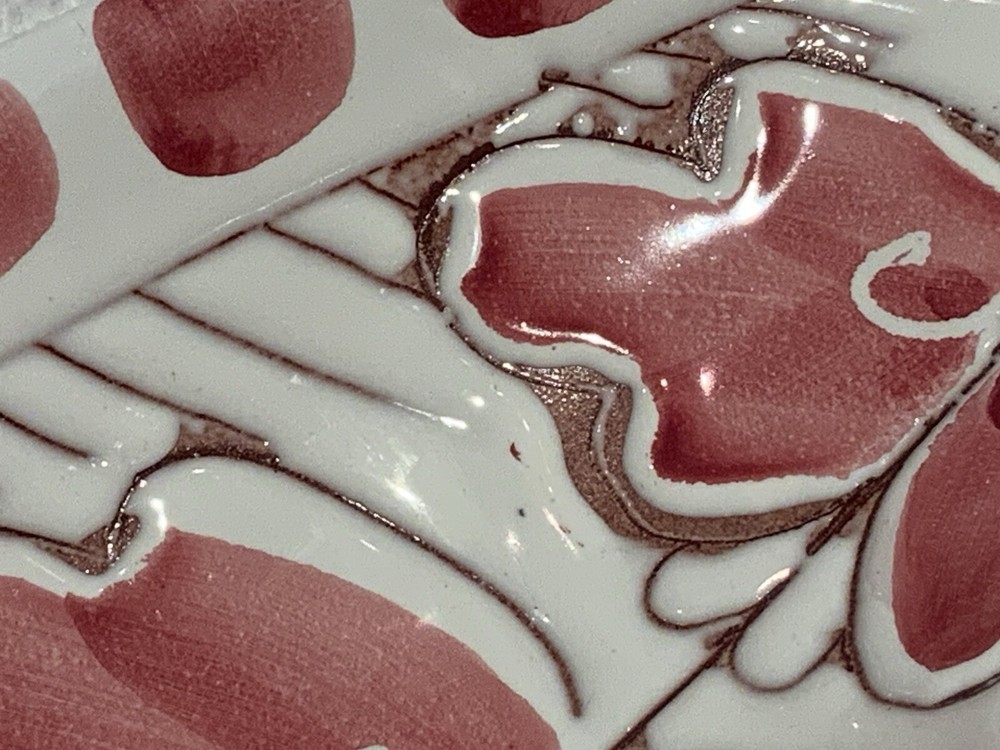 Hand Painted Oblong Server/Tray with Embossed Center Design 11” X 3.75”