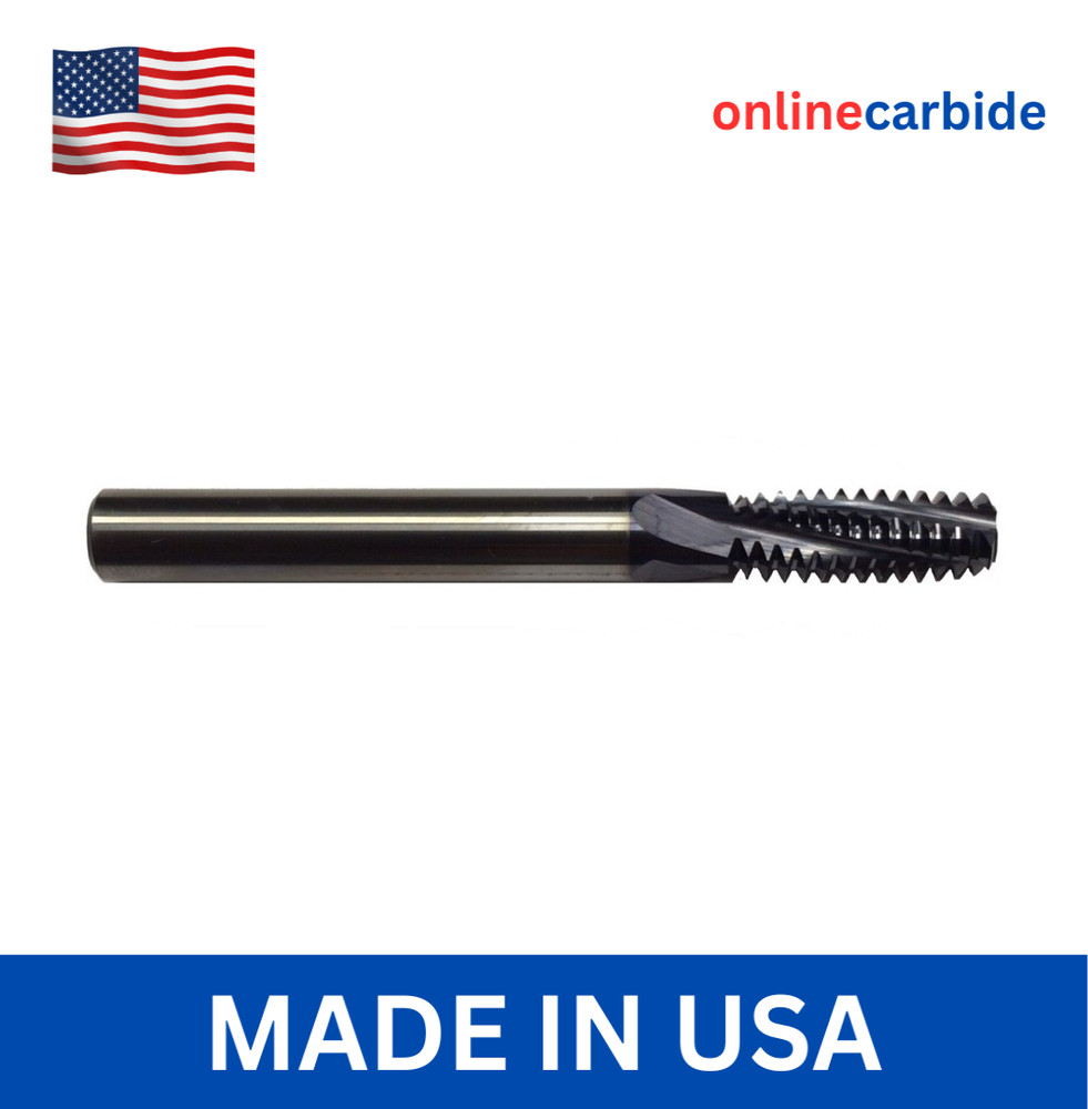 1/4-28 UN Solid Carbide Thread Mill - TiAlN Coated - Full Form USA Made