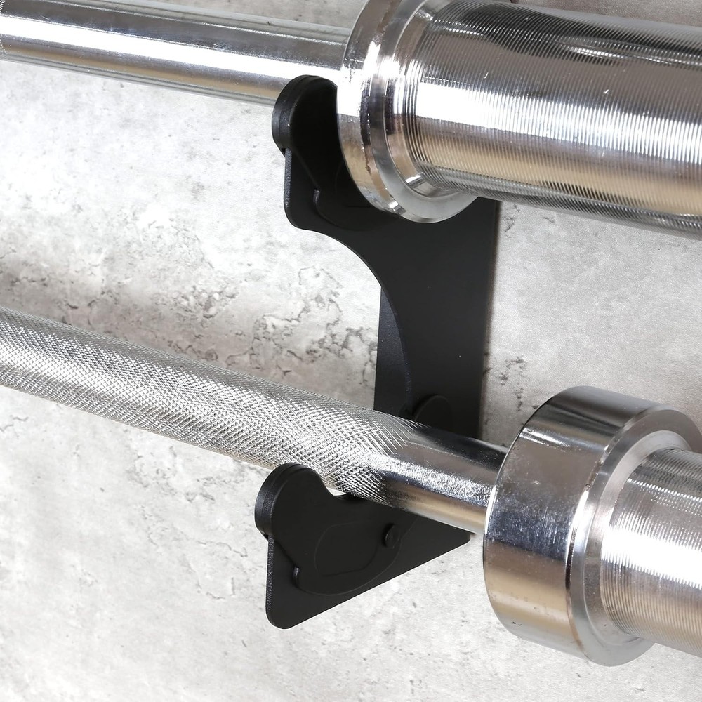 Wall-Mounted Barbell Rack for 4 Olympic Bars - Space-Saving Home Gym Solution