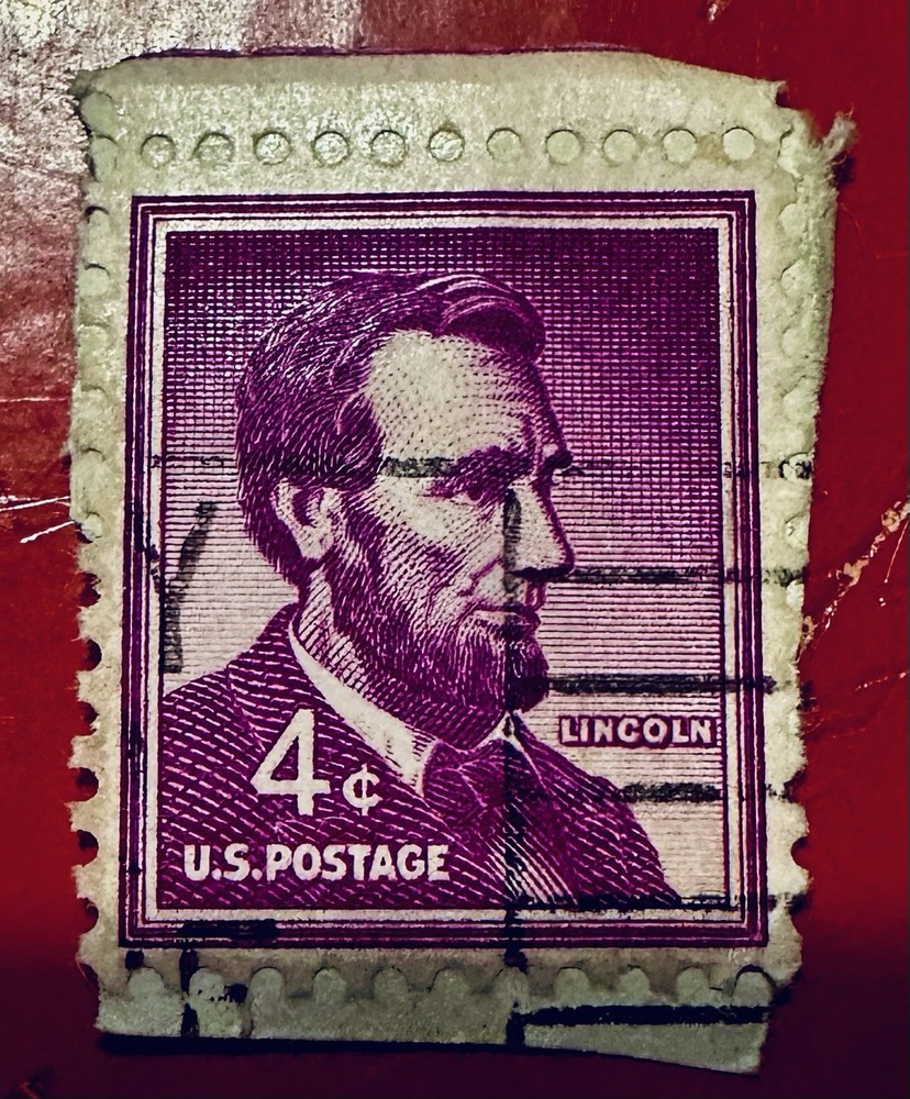 🔥Extremely Rare🔥 Purple 4 Cent  Lincoln US Postage Stamp (see Description)