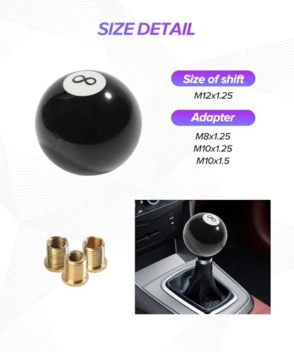 Shift Knob,Car Accessories Shifter Knobs,Universal Acrylic Black 8 Round Ball
