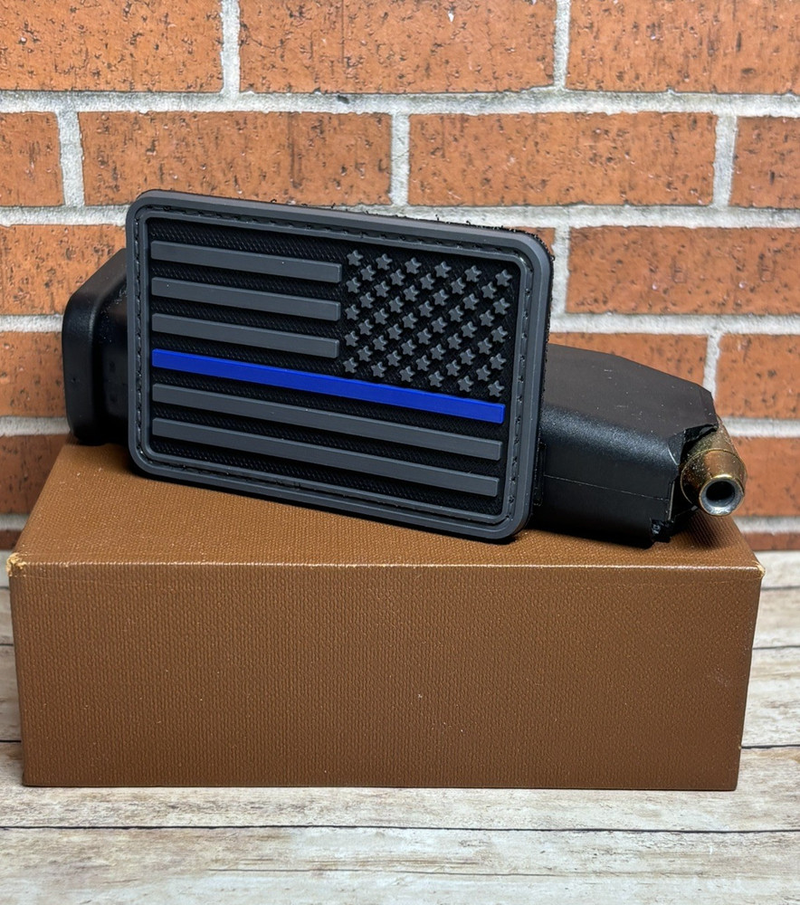 Thin Blue Line USA PVC Patch, Tactical Police American Reverse Flag Patch