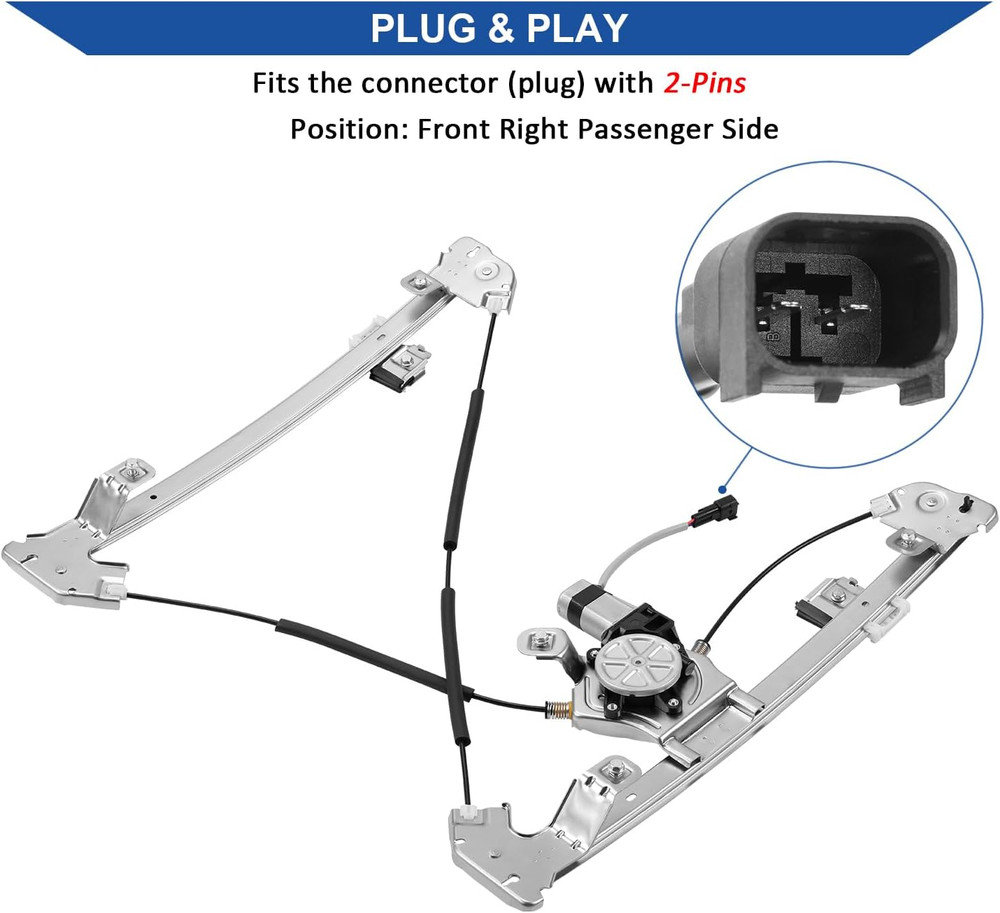 2004-2008 F-150 Extended Cab Front Right Window Regulator–Compatible