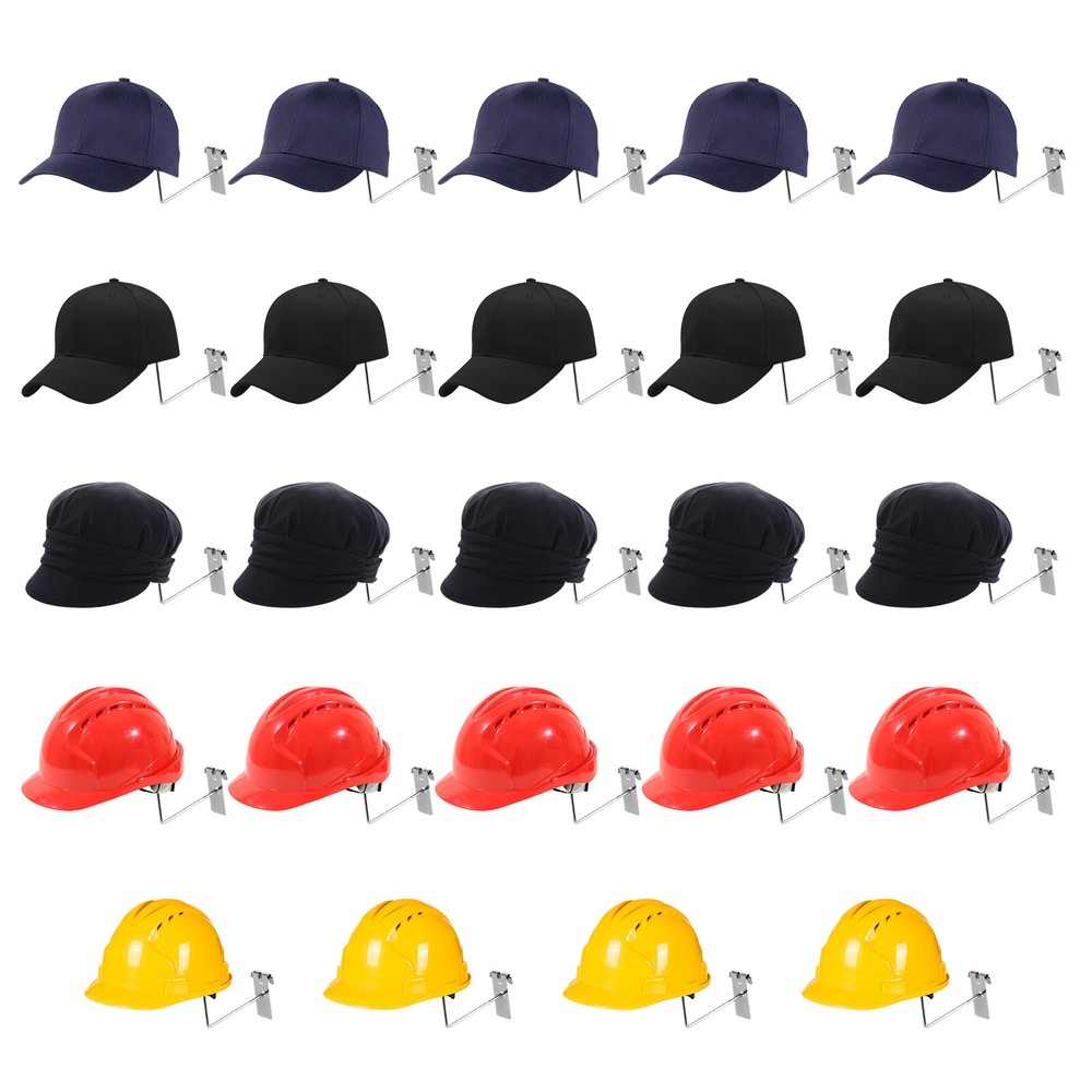 24pcs Hat Racks, Hat Hanger Gridwall Hooks, Slat Panels Cap Rack Retails Display
