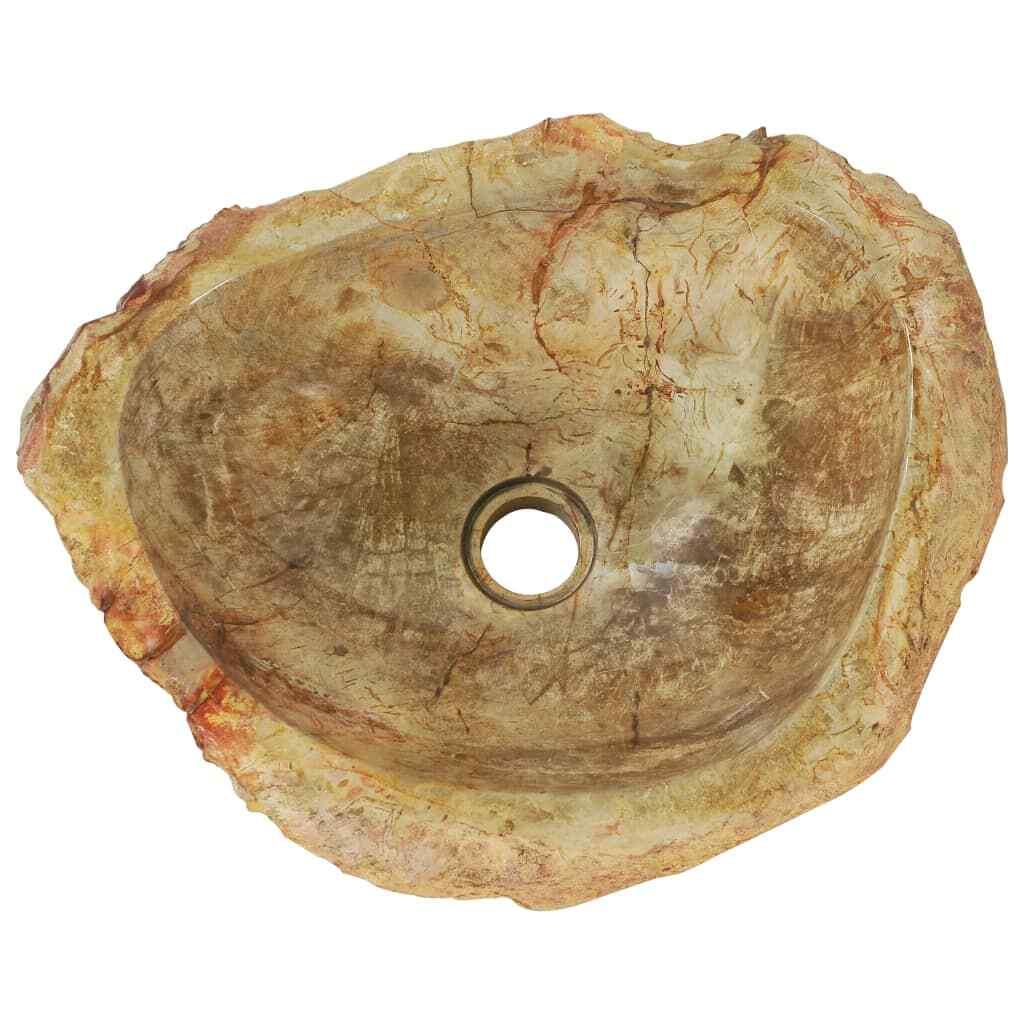 Sink 17.7"x13.8"x5.9" Fossil Stone Cream Bathroom Natural Stone Basin vidaXL