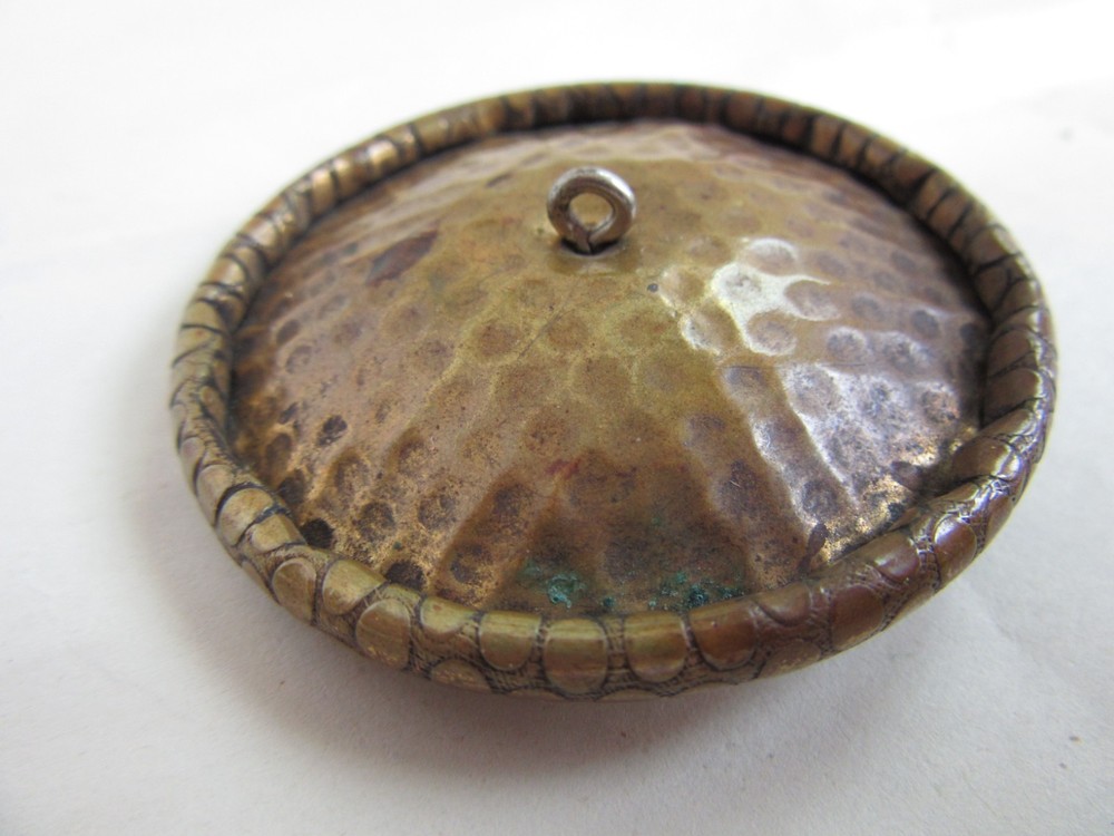 Vintage brass Rose design single button 2" in dia.