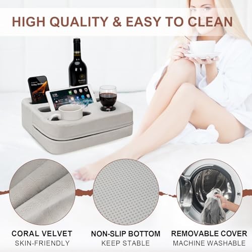 Couch Cup Holder Pillow - Sofa Cup Holder | Couch Caddy, Couch SilverGrey