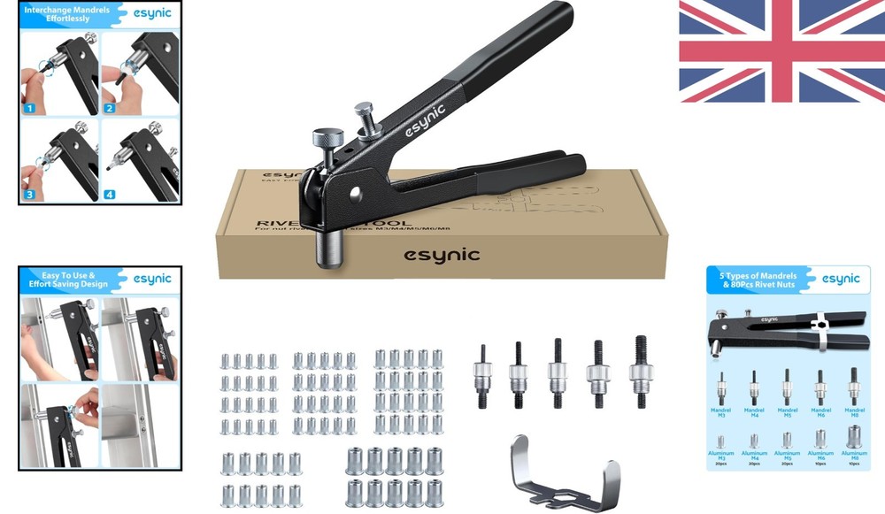 Professional 10-Inch Rivet Nut Tool Set - Efficient Repairs with Storage Case