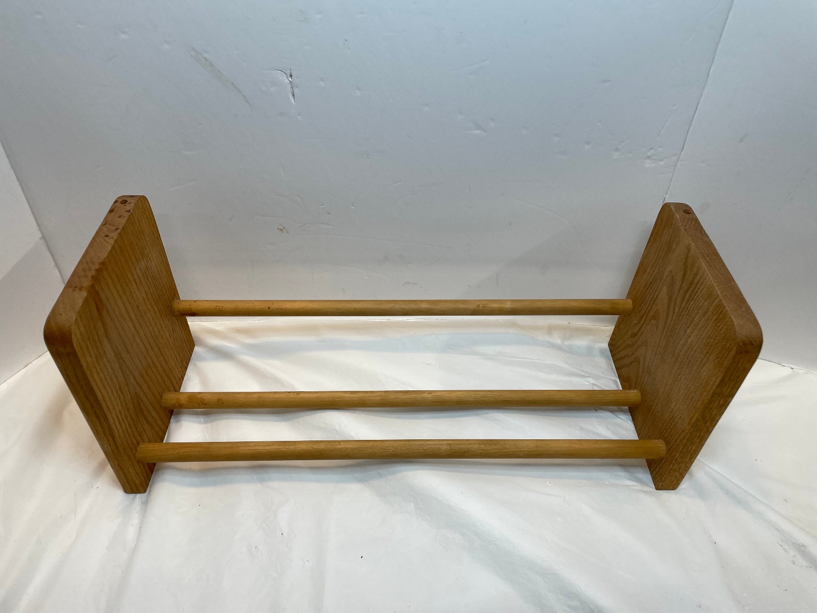 Vintage Wooden Tabletop Book Rack Stand Trough  Desktop Organizer Shelf 18.75"
