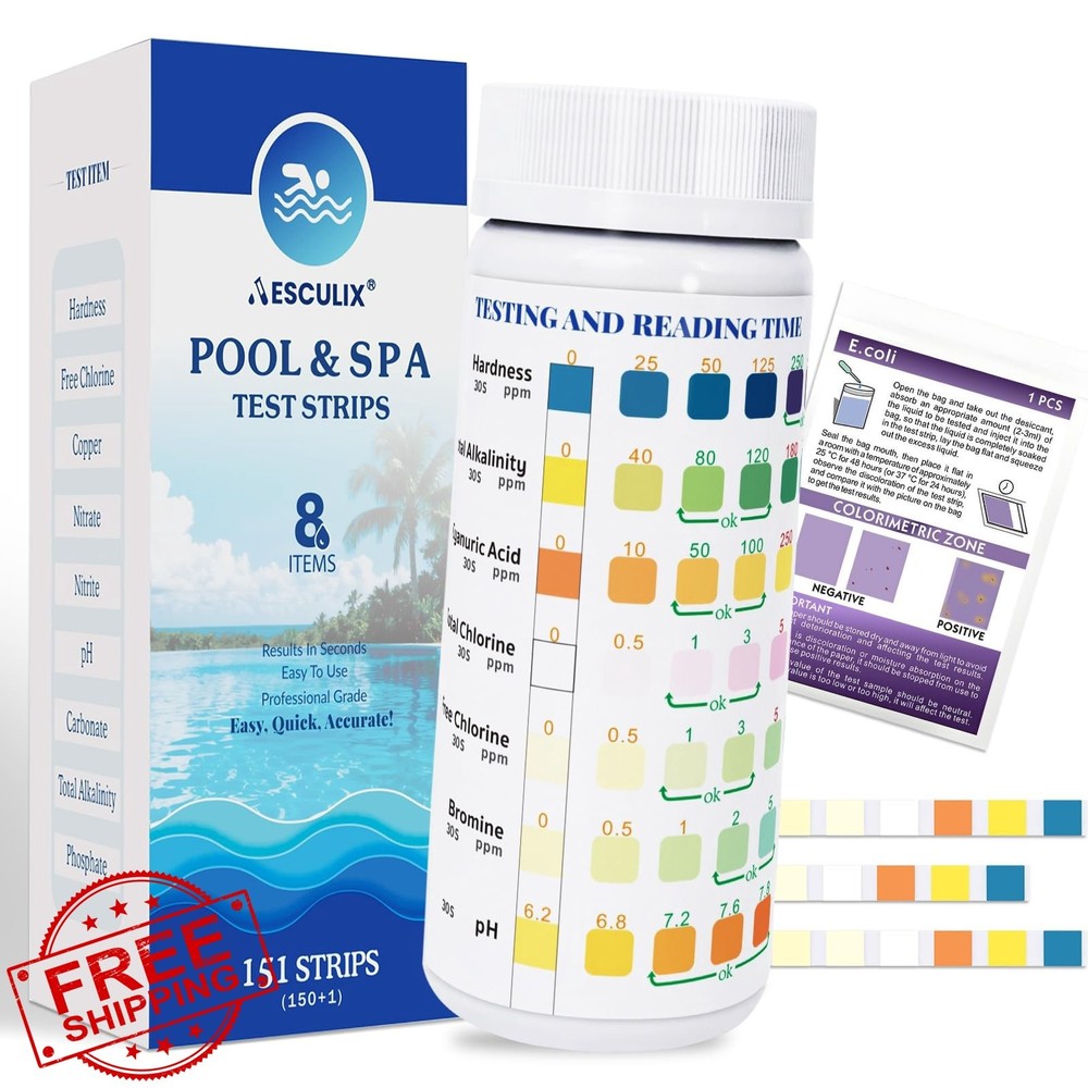 Pool Test Strips 151 Strips Spa Hot Tub Water Test Kit