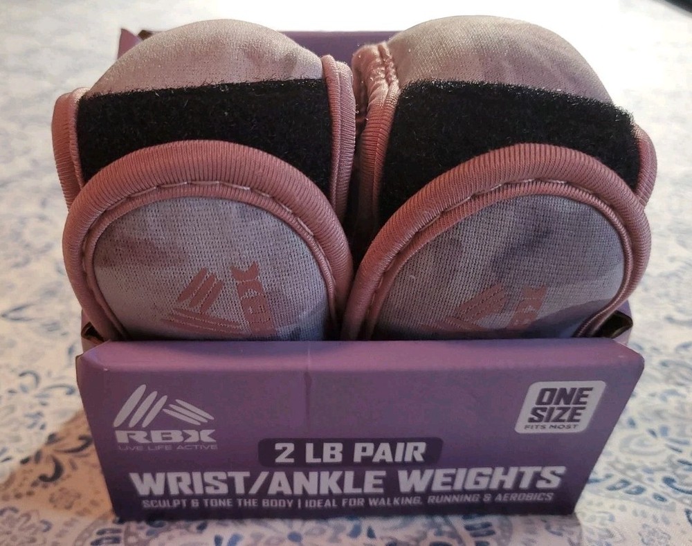 RBX Wrist & Ankle Weights Set (2LB Pair/1LB Each), Adjustable