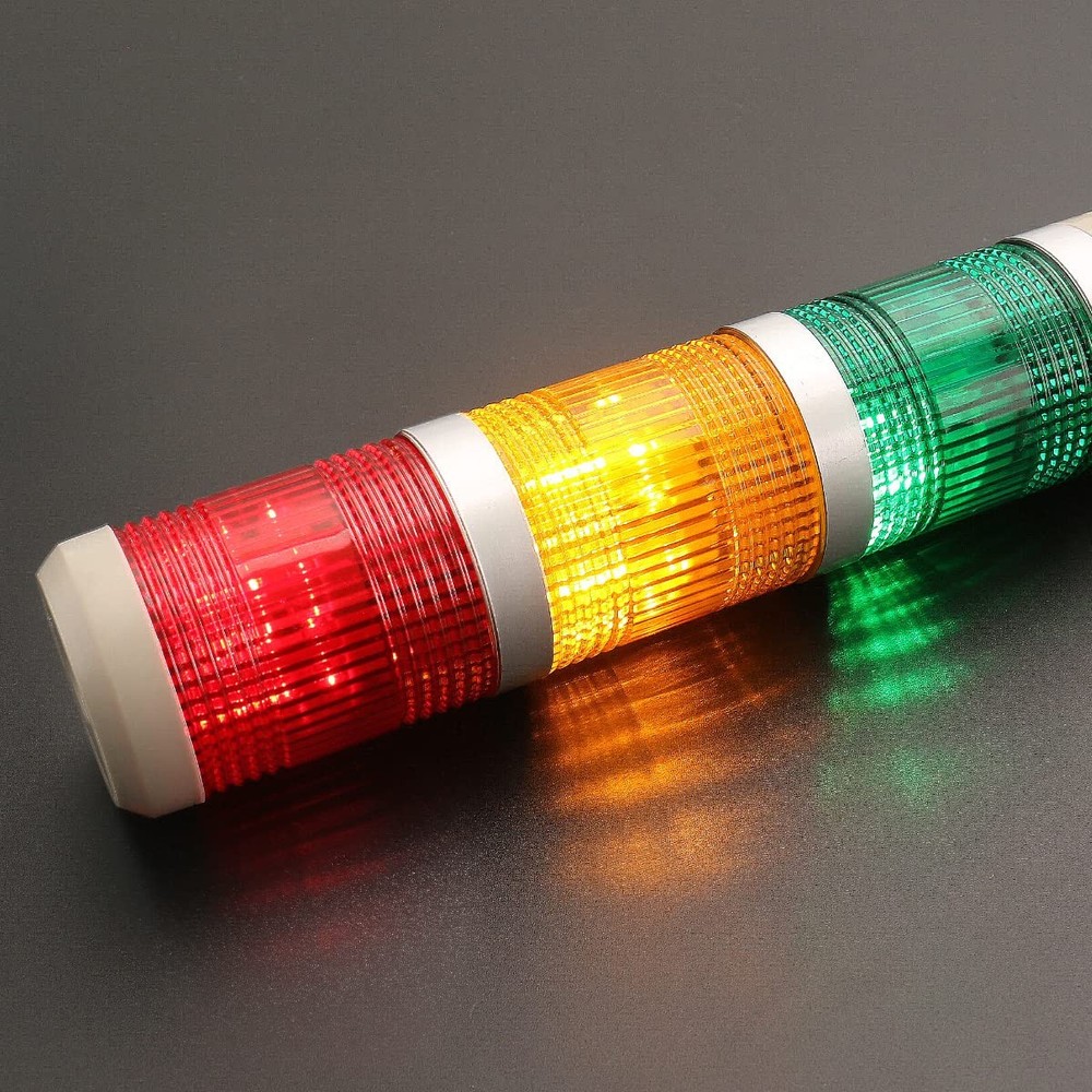 Industry Tower Lamp Stack Continuous Signal Light Buzzer DC 24V 5W Red Yellow