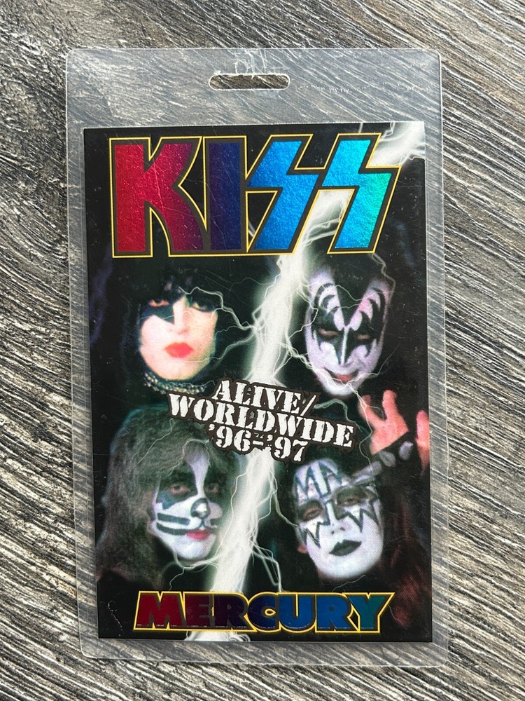 KISS LAMINATE PASS Alive Worldwide Reunion Tour Mercury #012 1996 Vintage Kiss