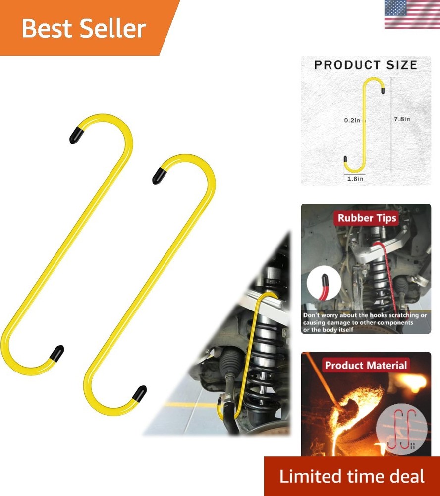 Efficient 2PCS Brake Caliper Hanger Tool - Rubber Tips for Scratch Protection