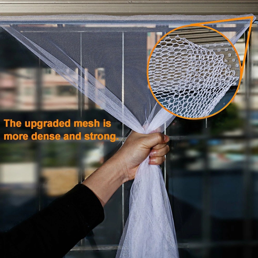 Window Screen Mesh Magic Curtain Self-Adhesive Fly Bug Insect Mosquito Net White