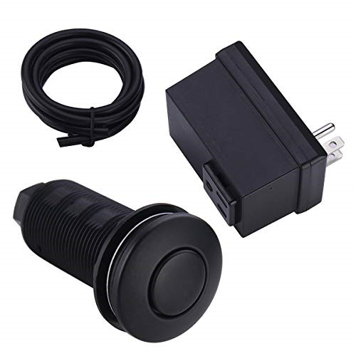 Garbage Disposal Sink Air Switch Kit Matte Black Push Button UL Listed