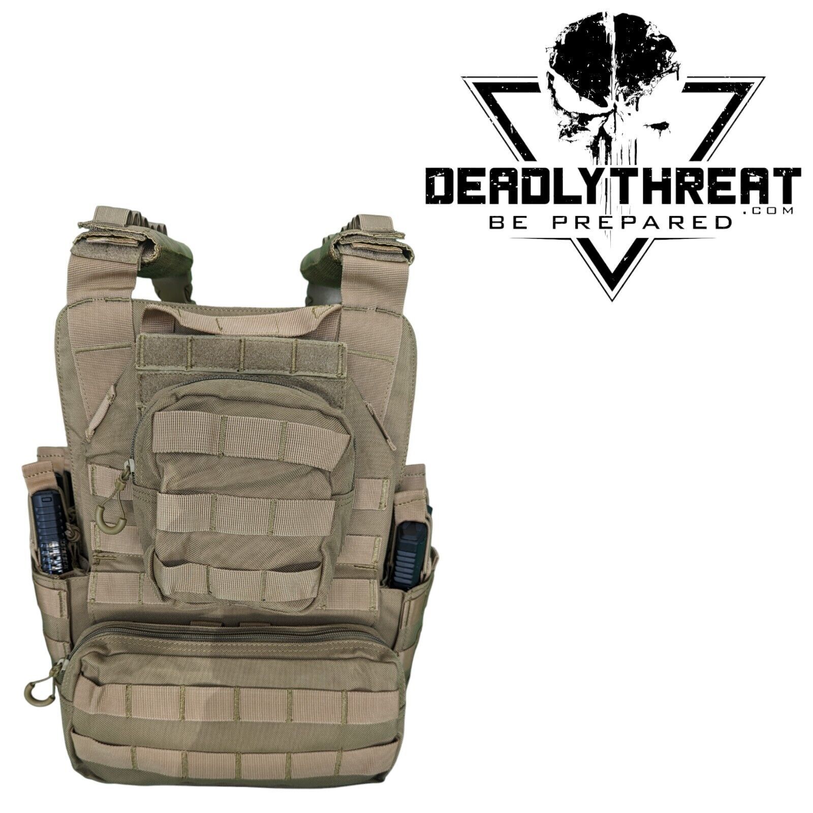 Urban Assault Desert Fox Tactical Vest Plate Carrier W/ Level III Armor Plates